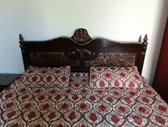 Double bad king size with spring matress 8" and two side tables