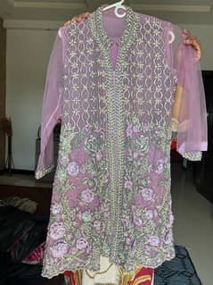 Lilac frok and net dupatta