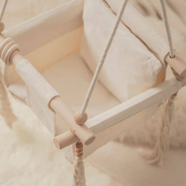 Baby Canvas Swing Chair Hanging Wood Children Kindergarten Tor 1