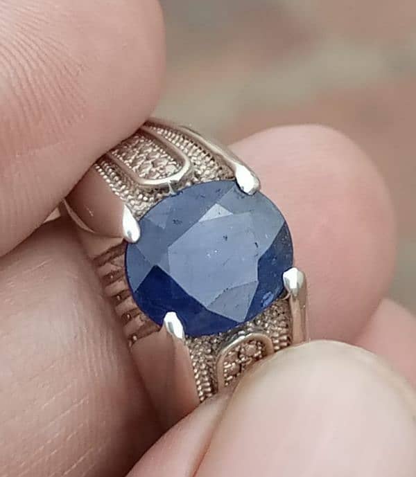 Men's Engagement Blue sapphire ring 3Ct Oval cut sterling silver925 2