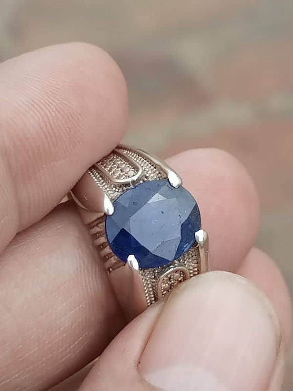 Men's Engagement Blue sapphire ring 3Ct Oval cut sterling silver925 5