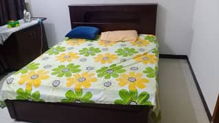 Double bed with side tables and spring mattress 0