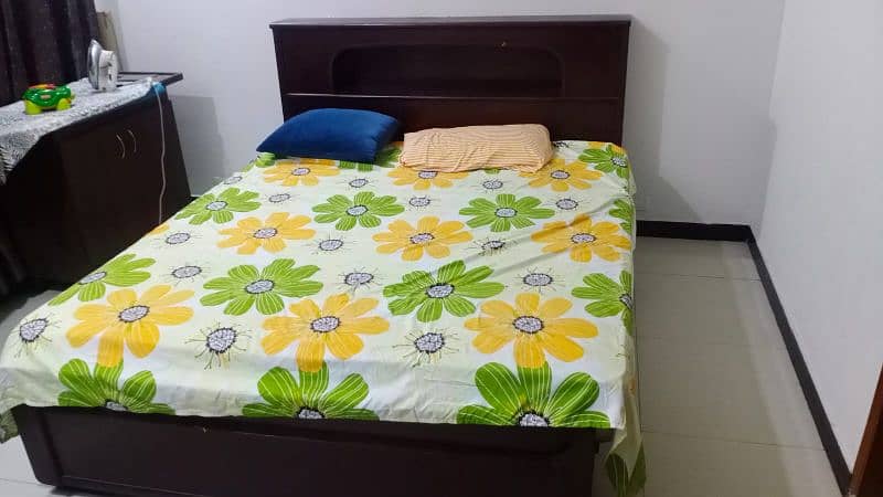 Double bed with side tables and spring mattress 1