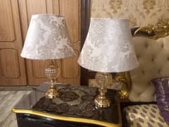 Pair Of Table Lamp Made With Metal And Glass