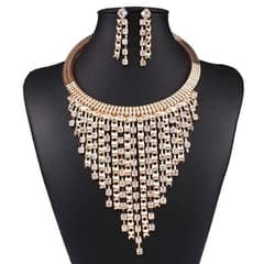 Rhinestone Studded Jewellery Set