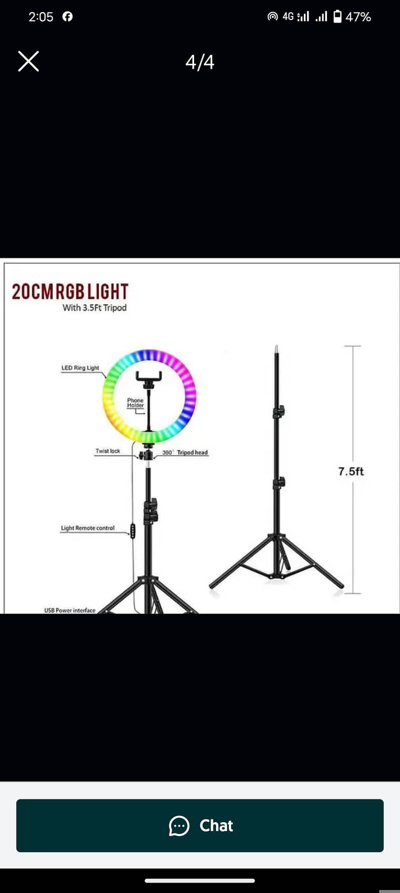 Ring light with 12 color's in 100% good condition in RS 2300 1