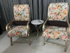 Chairs | Wooden Chairs | Luxury Chairs | Two chairs with Table 0