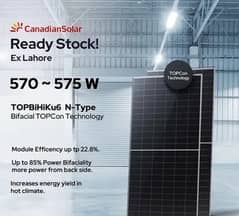 Canadian N Type Bifacial 580w A Grade Solar Panel