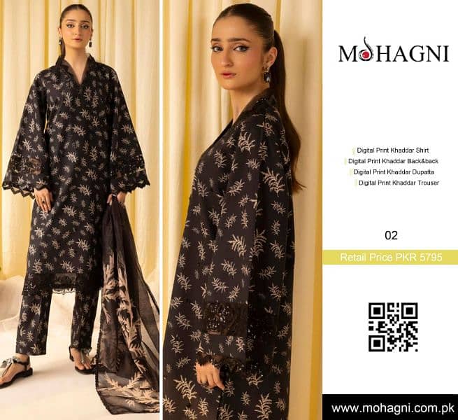 Mohagni 3 Pc Unstitched Khaddar Suit 2