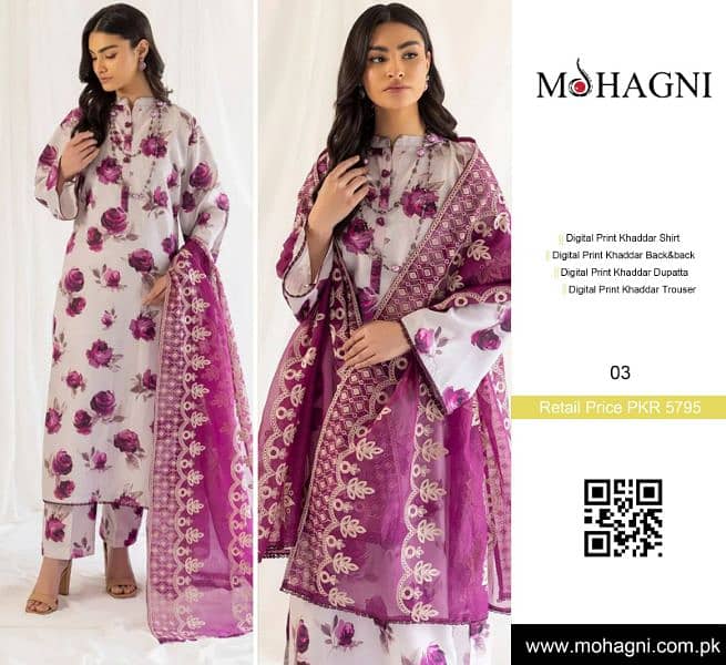 Mohagni 3 Pc Unstitched Khaddar Suit 4