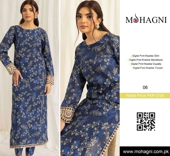 Mohagni 3 Pc Unstitched Khaddar Suit 6