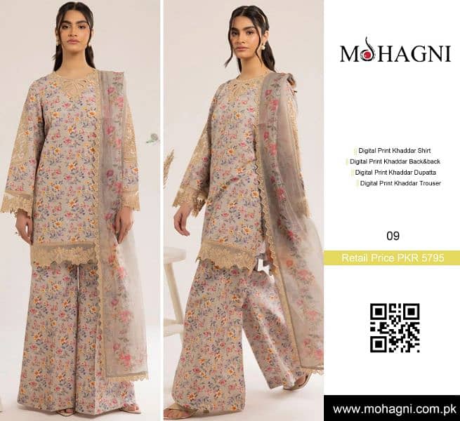 Mohagni 3 Pc Unstitched Khaddar Suit 8