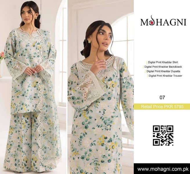 Mohagni 3 Pc Unstitched Khaddar Suit 12