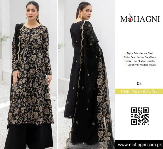 Mohagni 3 Pc Unstitched Khaddar Suit 14