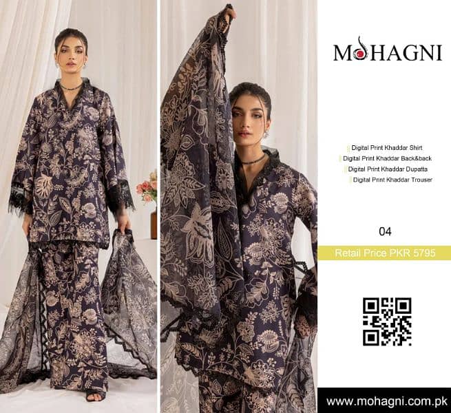 Mohagni 3 Pc Unstitched Khaddar Suit 16