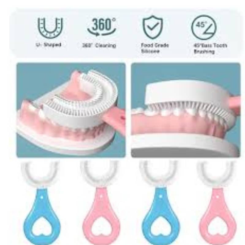 U-Shaped Baby Toothbrush–Fun & Effective Oral Care for Kids(Pack of 3) 4