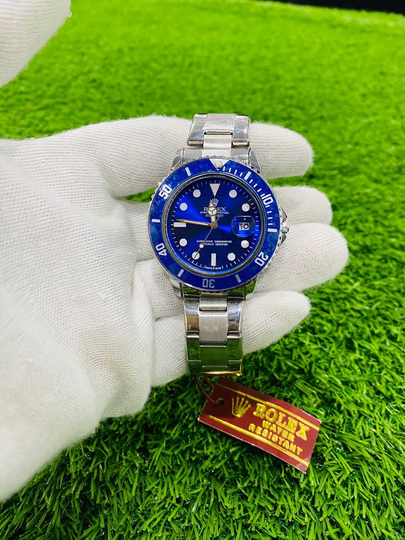 Rolex Submariner Watch ( Silver Chain With Blue Dial 1