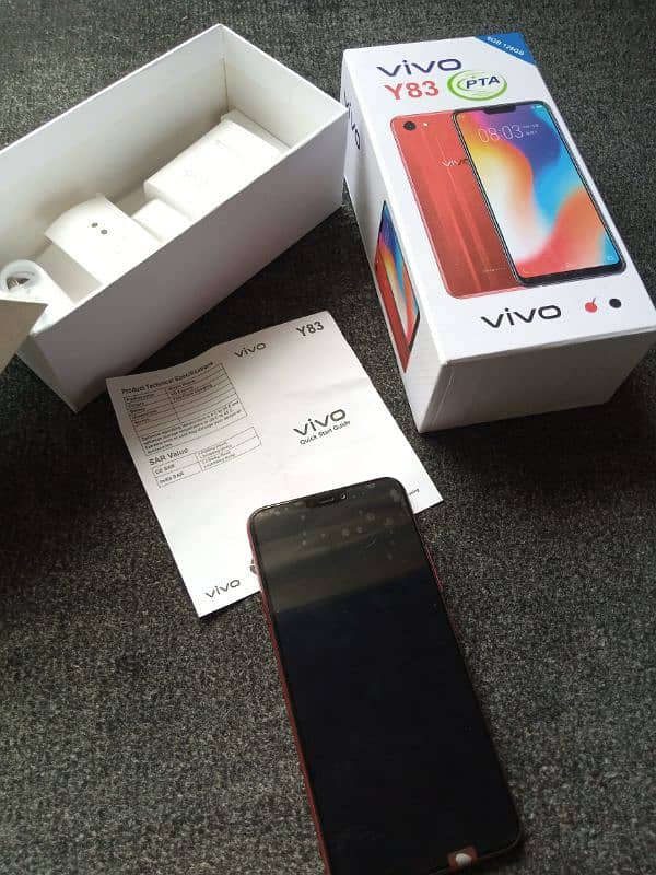 original vivo y83 with complete box and charger 1