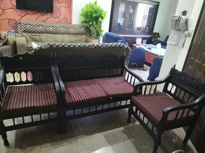 pure wooden 4 seater sofa 1