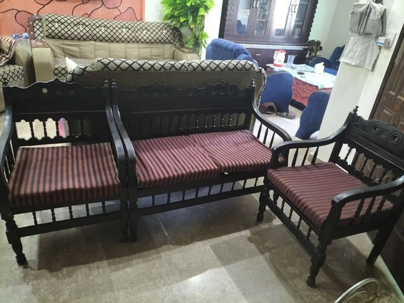 pure wooden 4 seater sofa 2