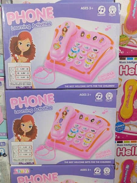 musical bicycle and musical telephone and revolver girl toy 1