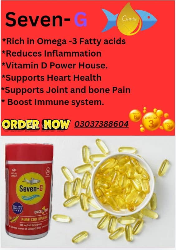 Seven g Cod liver oil capsules 1