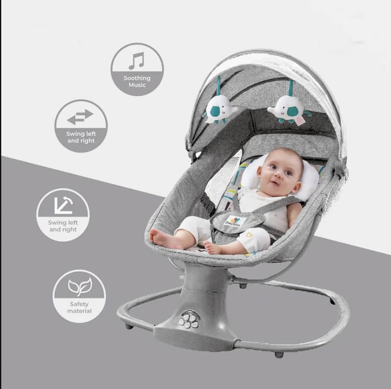 Mastela 3-in-1 Deluxe Multi-Functional Bassinet – Grey 1