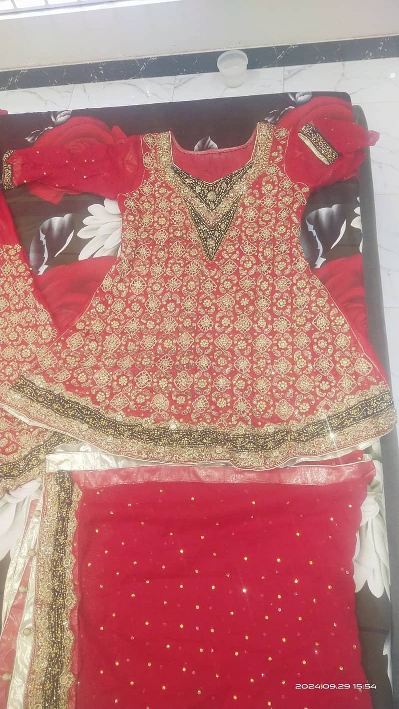 Bridal red color lengha condition look like new 2