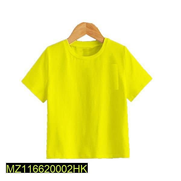 kid's stitched cotton jersey plain T-shirt 2