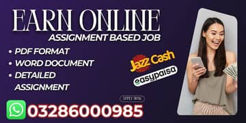 Assignment Job  / Part Time Full Time Job / Job for male and female /