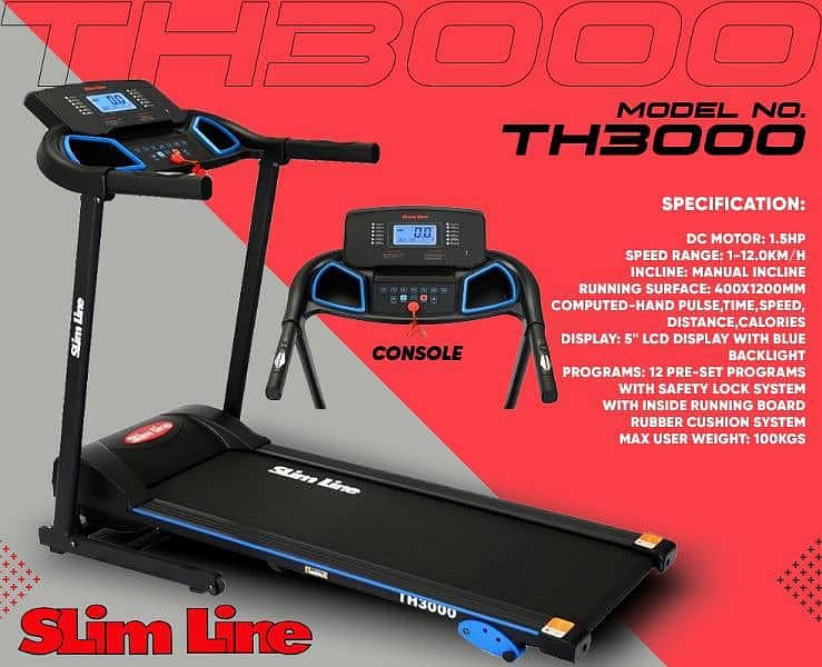 slimline treadmill running jogging gym and fitness machine 0