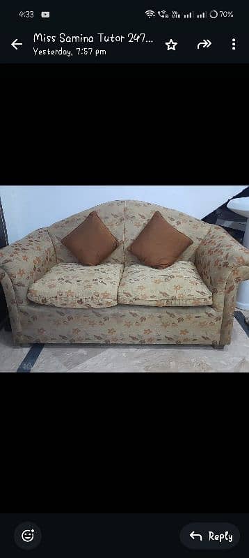 3+2+1 seater sofa with 6 cushions in nice condition 1