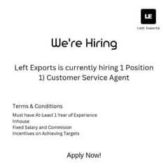 We're Hiring a Customer Support Agent 0