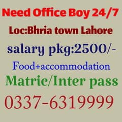 Need office boy for 24/7