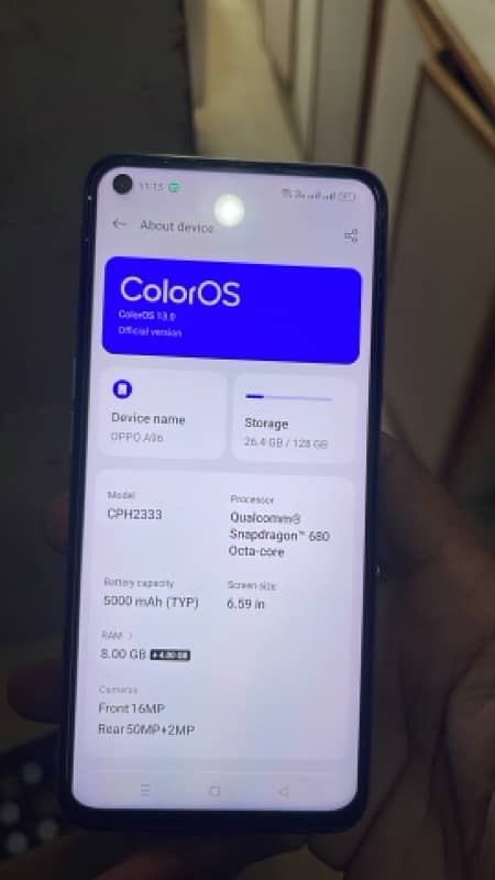 oppo a96 8+4 ram 8