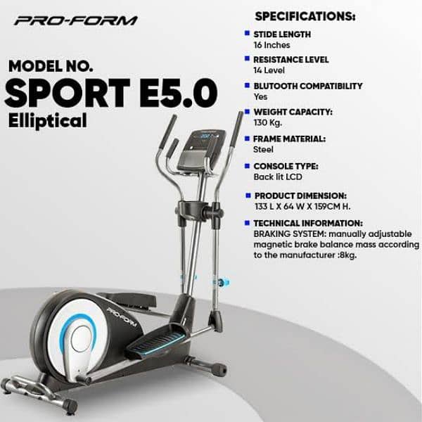 proform usa  elliptical cross trainer jogging gym & fitness machine 1