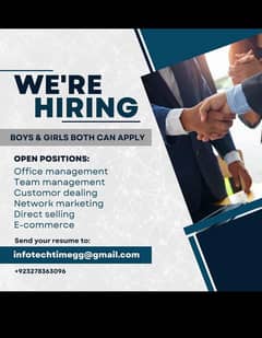 Weare hiring boys&girls Both can apply