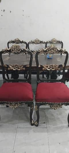 6chairs chnioty wooden dinning in excellent condition all OK 0