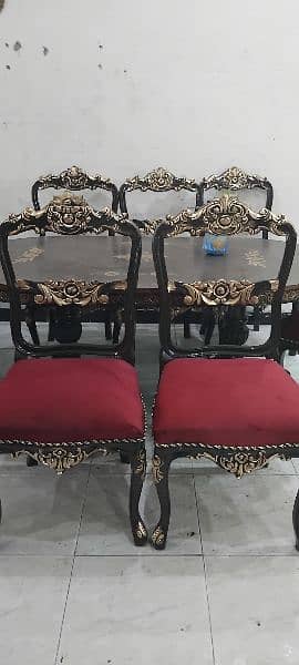 6chairs chnioty wooden dinning in excellent condition all OK 0