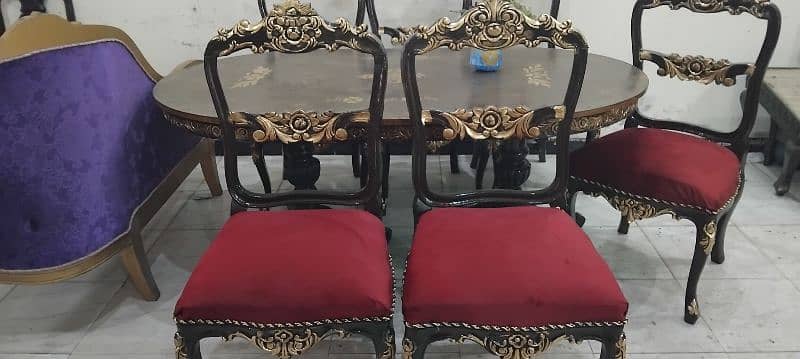 6chairs chnioty wooden dinning in excellent condition all OK 1