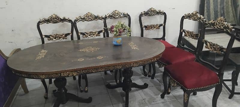 6chairs chnioty wooden dinning in excellent condition all OK 2