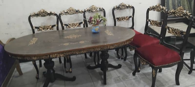 6chairs chnioty wooden dinning in excellent condition all OK 3