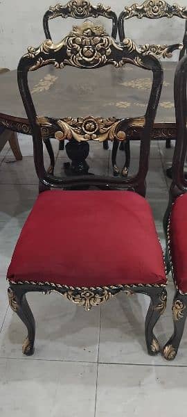 6chairs chnioty wooden dinning in excellent condition all OK 5