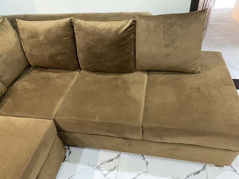 5 seater brown sofa 1