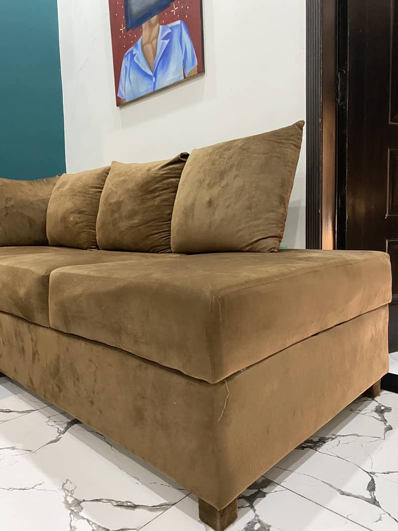 5 seater brown sofa 3