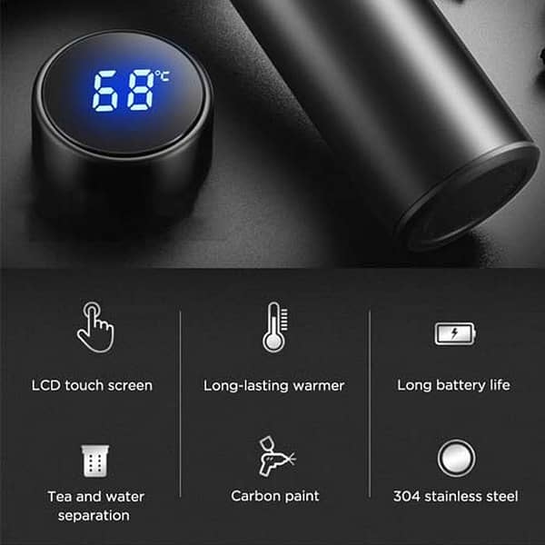 LED Display Touch Screen Intelligent Temperature Vacuum Flask-500ml 3