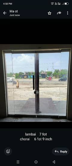 total glass door with accessories