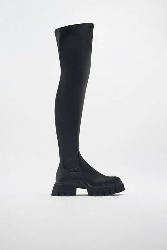 zara chelsea and over the knee and combat lace boots 5