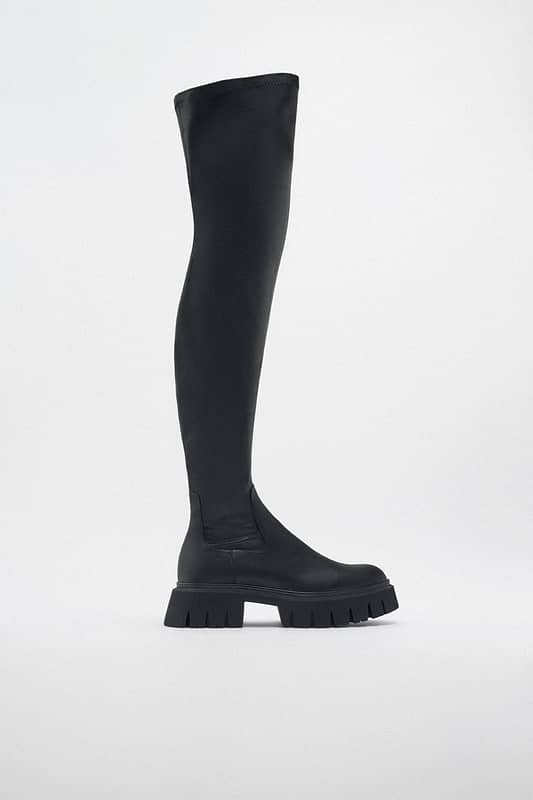 zara chelsea and over the knee and combat lace boots 11