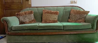 6 seater sofa, velvet poshish